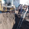 В поселке Буланаш сегодня шли работы одновременно на нескольких участках ХВС.